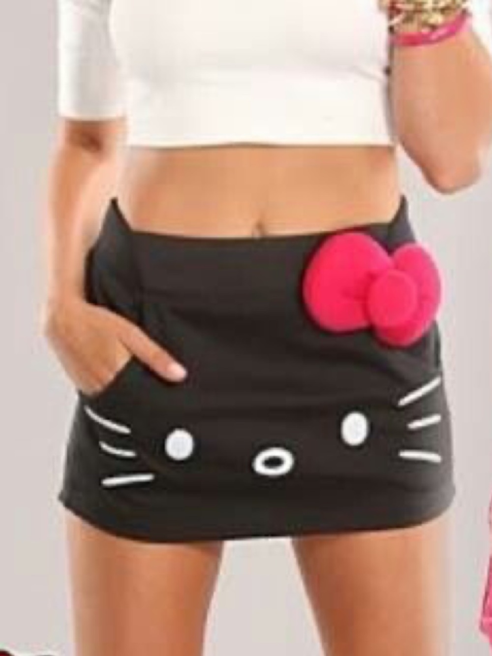 JapanLA Hello Kitty Sanrio Black Skirt Skater Women M Rare Kawaii Collectible
